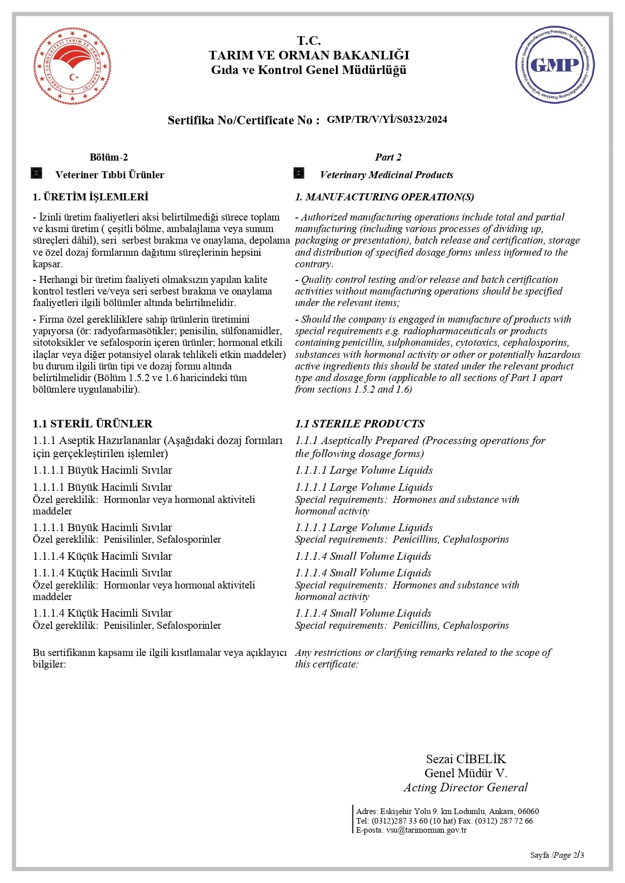 FDN İlaç GMP Sertifikası 2