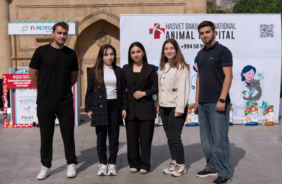 4 Ekim Dünya Hayvanları Koruma Günü’nde Hazar Üniversitesi Hasvet Veteriner Fakültesi Öğrencilerinden Katılım