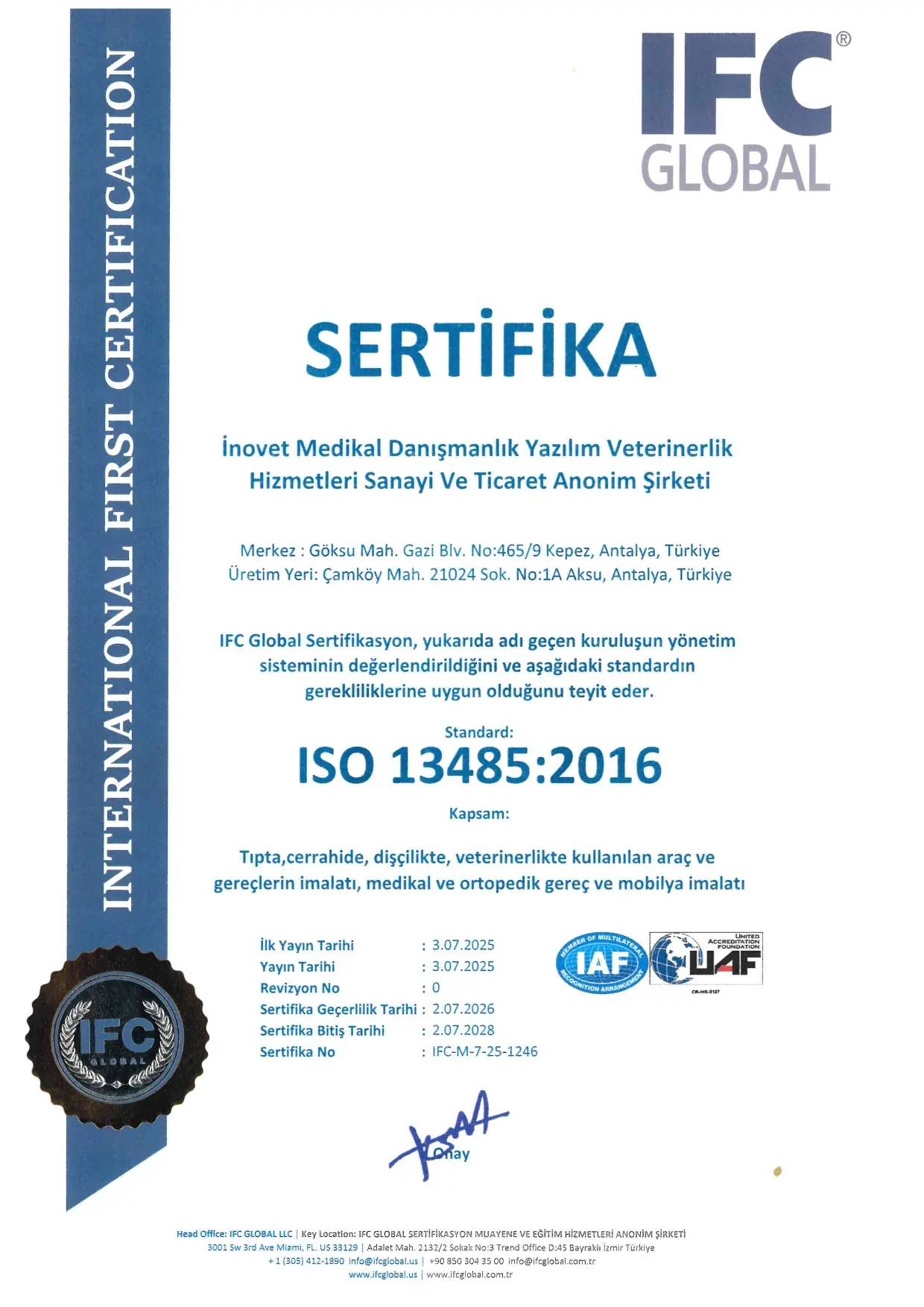 INOVET ISO 13485